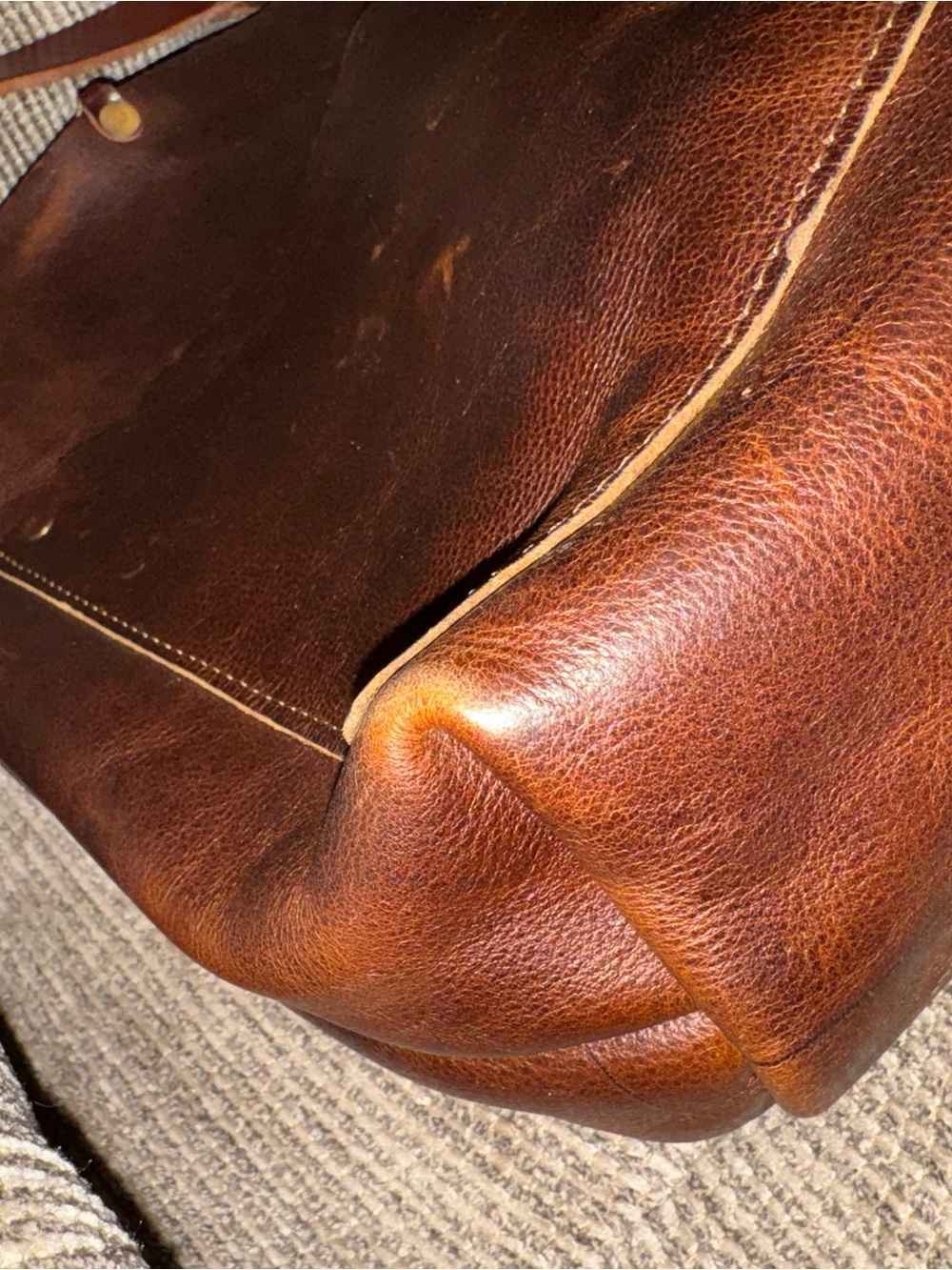 Meanwhile Back One The Farm Mocha Tuscan Leather Carryall & Crossbody - Picture 10 of 10